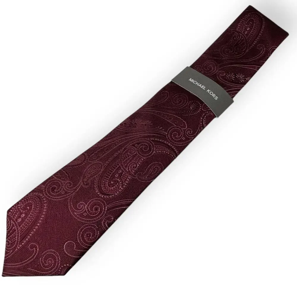 NWT Men’s Michael Kors Red Paisley Tie
